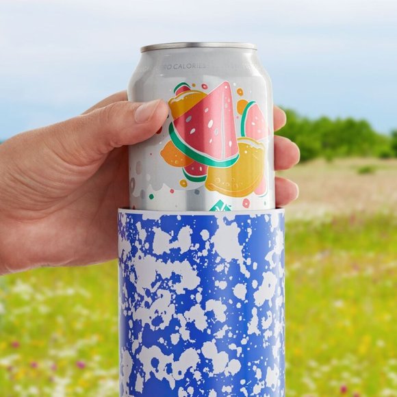 The Pioneer Woman Blue Splatter Print Cobalt Blue Can Cooler Tumbler - Picture 4 of 4